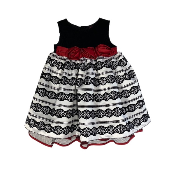 Penny M. Girl’s Sleeveless Velvet Bodice Rose Sash Party Dress - Picture 1 of 7